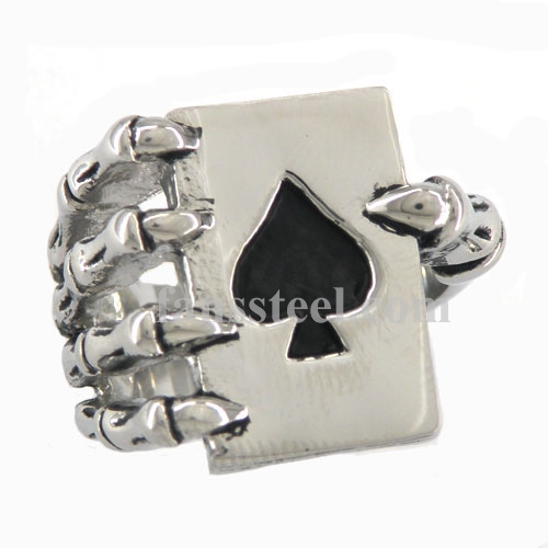 FSR10W62 claw hand hold heart ace biker Ring - Click Image to Close